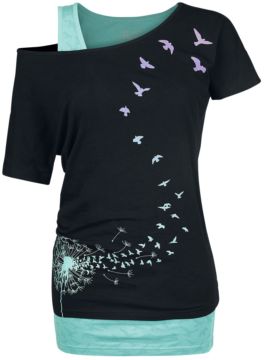 T-Shirt Manches courtes  de Full Volume by EMP - When The Heart Rules The Mind - S à XXL - pour Femme - noir - Full Volume by EMP - View 2