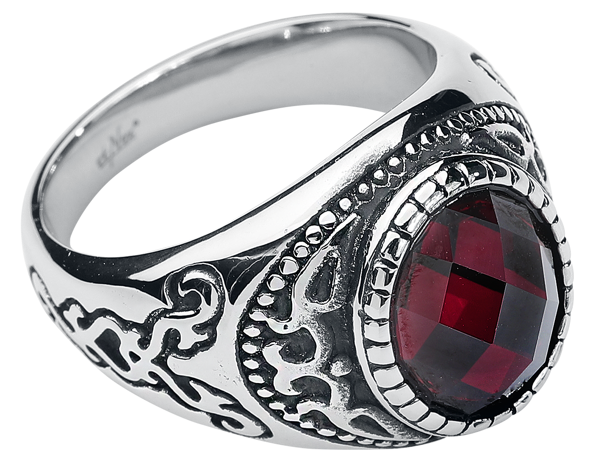 Bague Gothic de etNox hard and heavy - Dark Ruby - pour Unisexe - argent/rouge - etNox hard and heavy - View 2