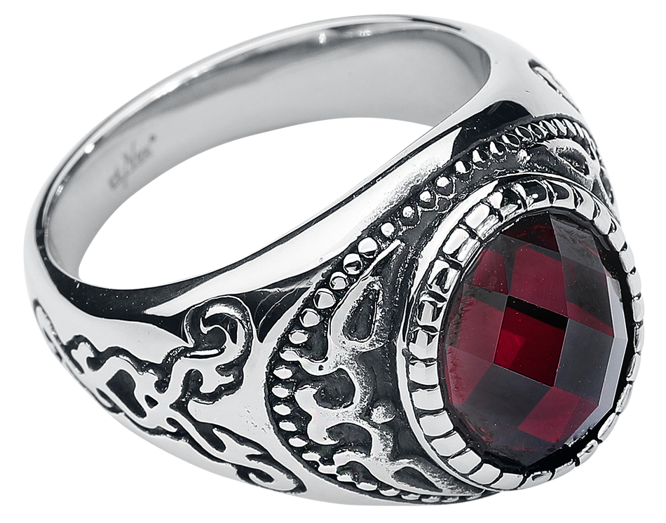 Bague Gothic de etNox hard and heavy - Dark Ruby - pour Unisexe - argent/rouge - etNox hard and heavy - View 2