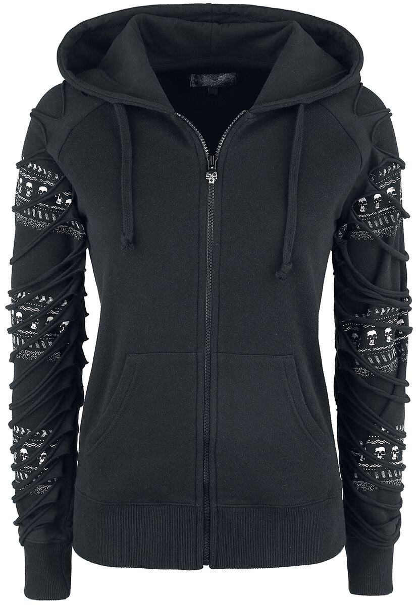 Sweat-shirt zippé à capuche  de Rock Rebel by EMP - Freaking Out Loud - S à XXL - pour Femme - noir - Rock Rebel by EMP