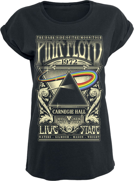 T-Shirt Manches courtes  de Pink Floyd - The Dark Side Of The Moon - Live On Stage 1972 - S à 5XL - pour Femme - noir - Pink Floyd