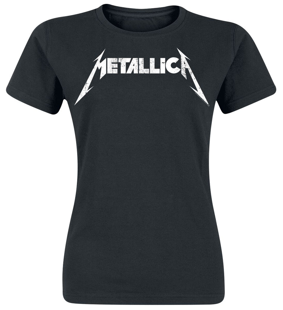T-Shirt Manches courtes  de Metallica - Logo Texturé - S à XXL - pour Femme - noir - metallica