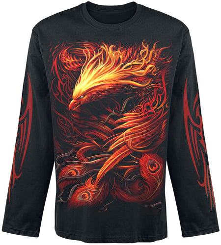 T-shirt manches longues Gothic de Spiral - Phoenix Arisen - M à XXL - pour Homme - noir - Spiral