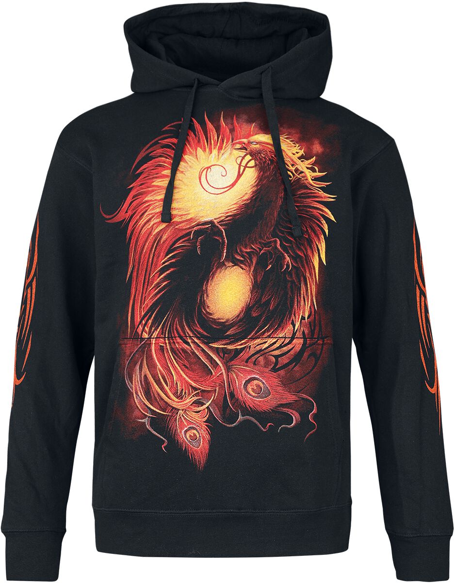 Sweat-shirt à capuche Gothic de Spiral - Phoenix Arisen - S à XXL - pour Homme - noir - Spiral