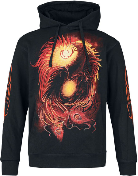 Sweat-shirt à capuche Gothic de Spiral - Phoenix Arisen - S à XXL - pour Homme - noir - Spiral