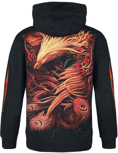 Sweat-shirt à capuche Gothic de Spiral - Phoenix Arisen - S à XXL - pour Homme - noir - Spiral - View 2