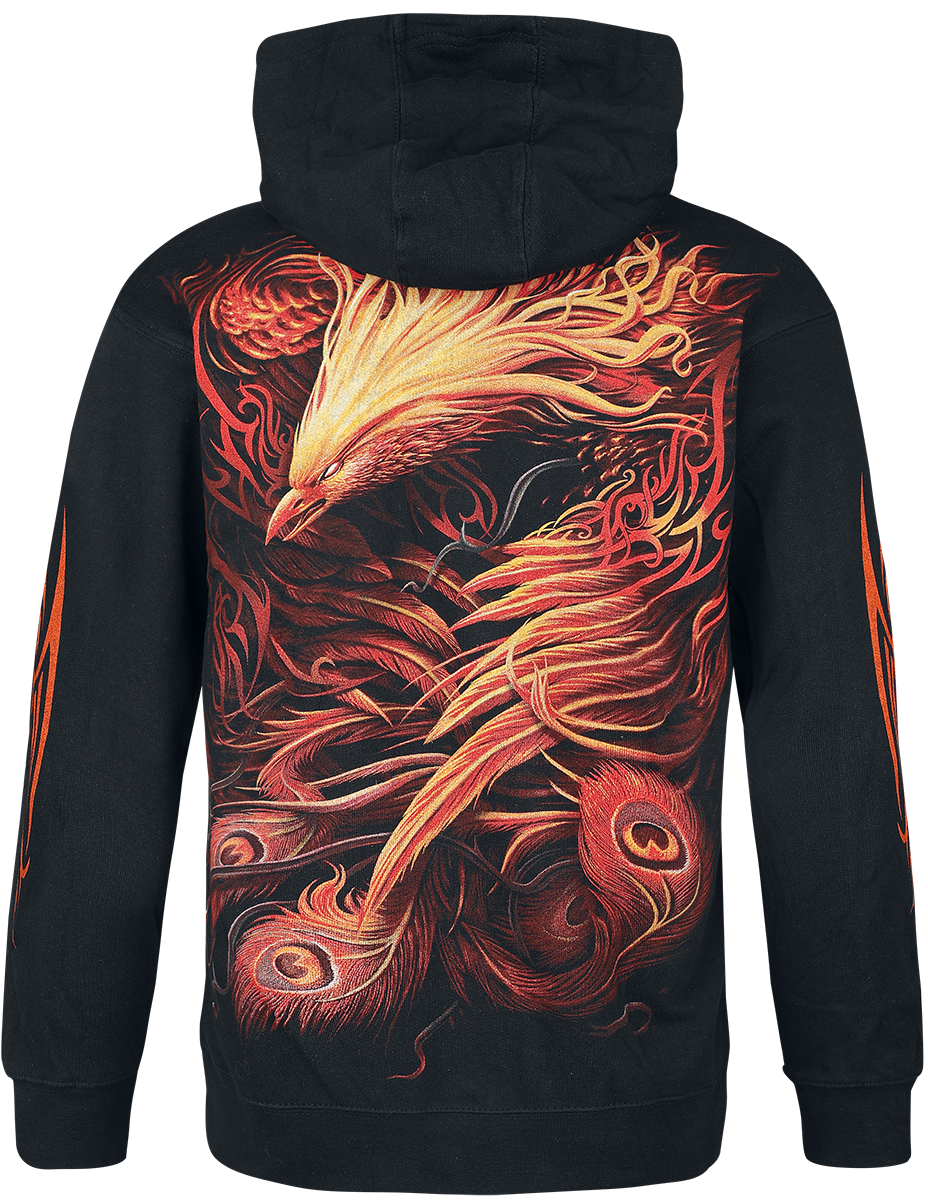 Sweat-shirt à capuche Gothic de Spiral - Phoenix Arisen - S à XXL - pour Homme - noir - Spiral - View 2
