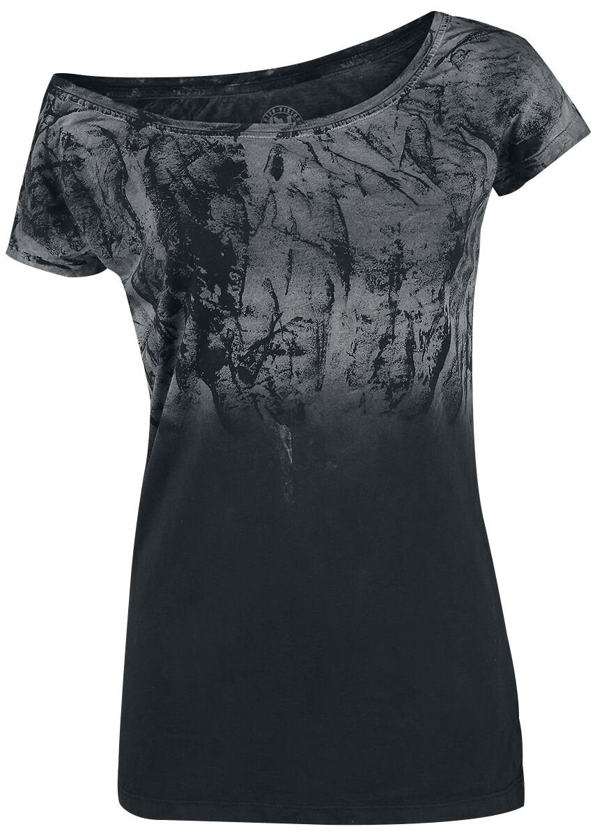 T-Shirt Manches courtes  de Outer Vision - Marylin Spatolato - S à 4XL - pour Femme - noir/gris - Outer Vision