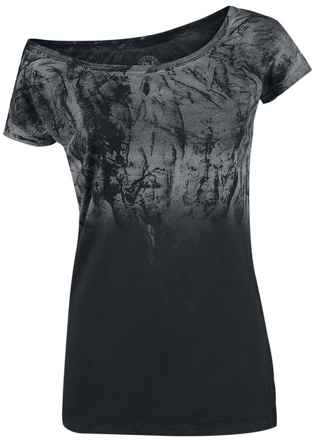 T-Shirt Manches courtes  de Outer Vision - Marylin Spatolato - S à 4XL - pour Femme - noir/gris - Outer Vision