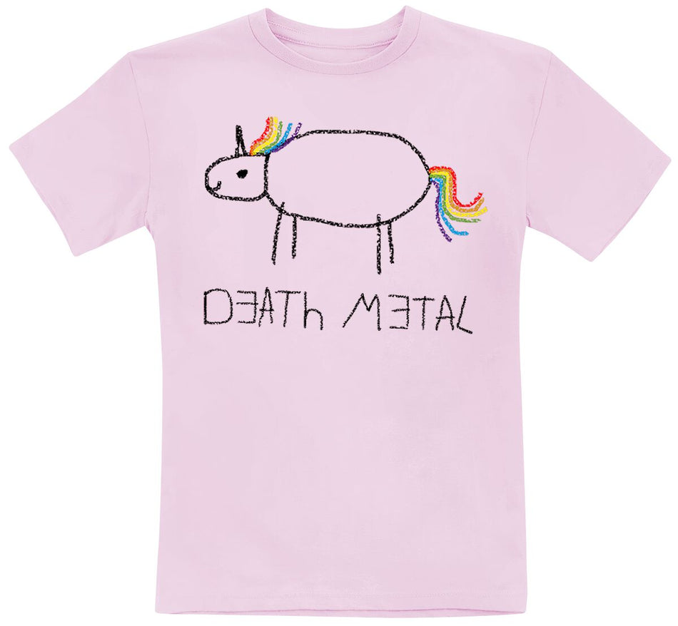 T-shirt Unicorn de Tierisch - Enfants - Licorne Death Metal - 104 à 140 - pour filles & garçonse - rose clair - Tierisch