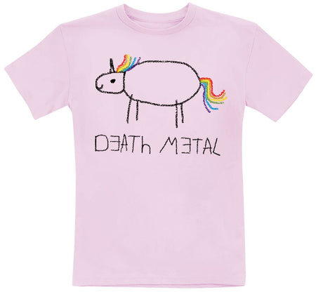 T-shirt Unicorn de Tierisch - Enfants - Licorne Death Metal - 104 à 140 - pour filles & garçonse - rose clair - Tierisch