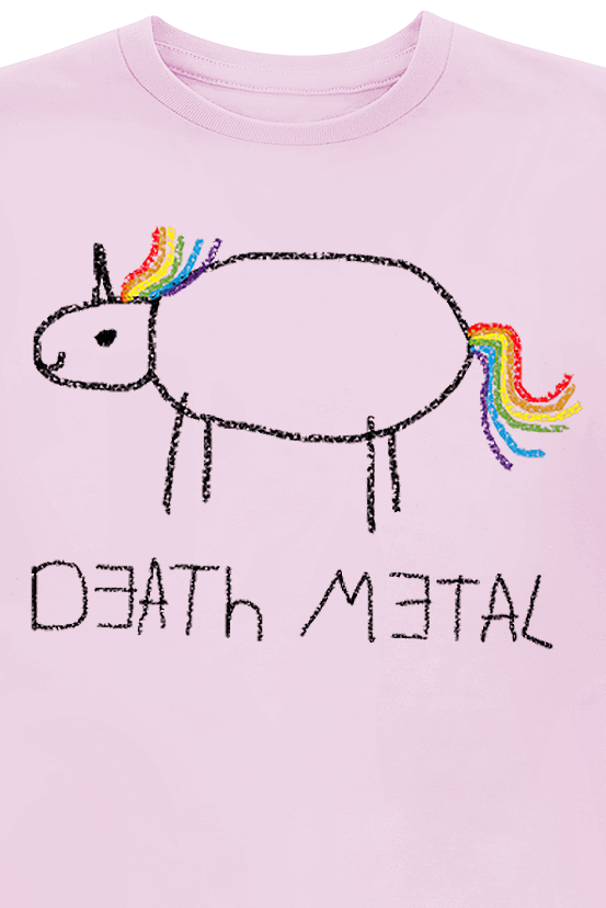 T-shirt Unicorn de Tierisch - Enfants - Licorne Death Metal - 104 à 140 - pour filles & garçonse - rose clair - Tierisch - View 2