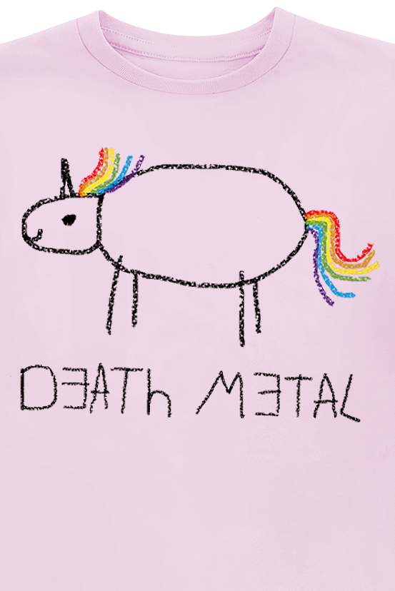 T-shirt Unicorn de Tierisch - Enfants - Licorne Death Metal - 104 à 140 - pour filles & garçonse - rose clair - Tierisch - View 2
