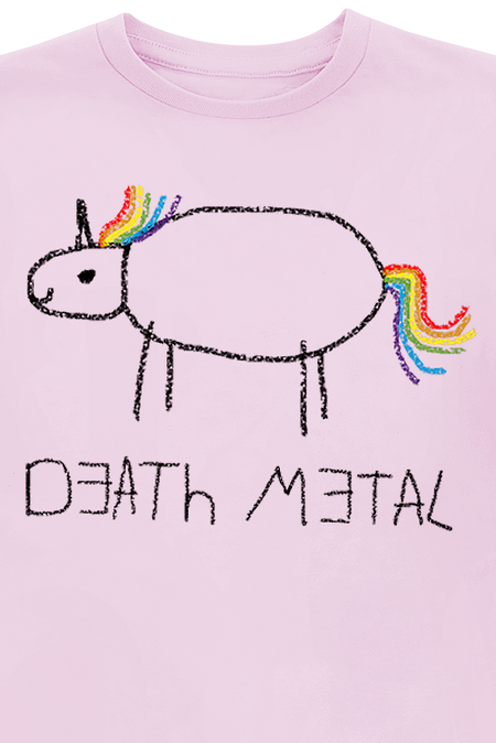 T-shirt Unicorn de Tierisch - Enfants - Licorne Death Metal - 104 à 140 - pour filles & garçonse - rose clair - Tierisch - View 2
