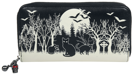 Portefeuille Gothic de Banned Alternative - Woodland - pour Femme - noir/blanc - Banned Alternative - View 2