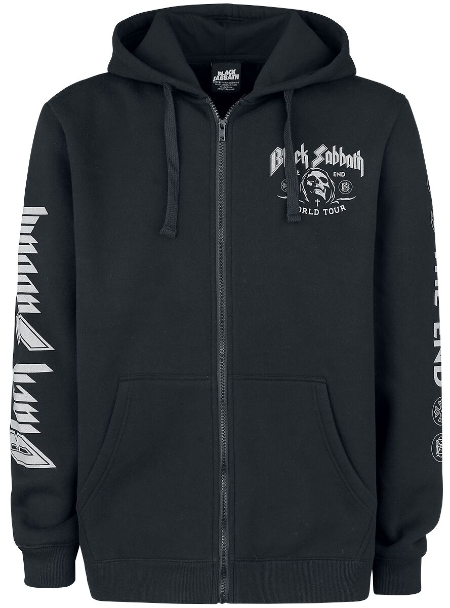 Sweat-shirt zippé à capuche  de Black Sabbath - The End - Grim Reaper - M à 3XL - pour Homme - noir - Black Sabbath