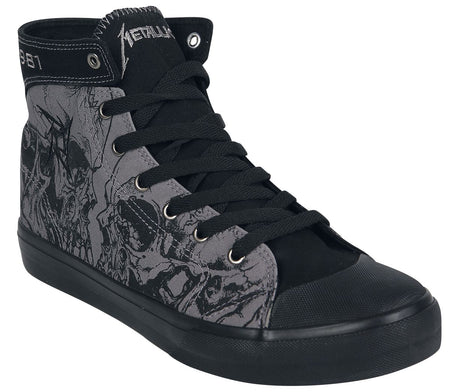Baskets hautes  de Metallica - EMP Signature Collection - EU37 à EU47 - pour Unisexe - gris/noir - metallica