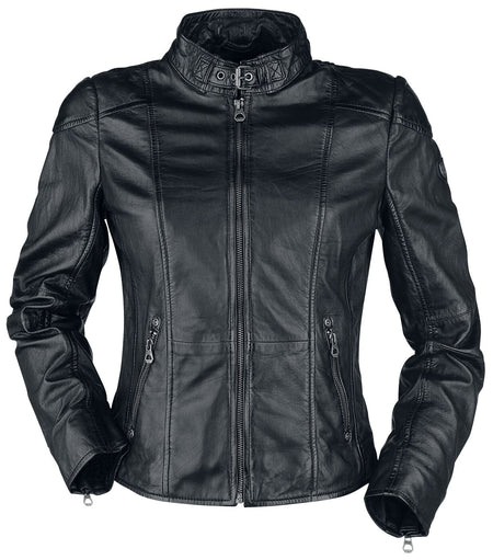 Veste en cuir  de Mauritius - Kina S18 LEGV - XS à 5XL - pour Femme - noir - Mauritius