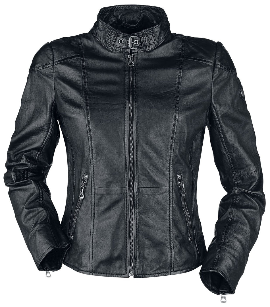 Veste en cuir  de Mauritius - Kina S18 LEGV - XS à 5XL - pour Femme - noir - Mauritius