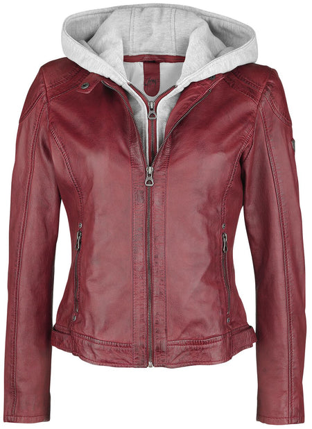 Veste en cuir  de Mauritius - Angy S18 LAMAS - XS à XL - pour Femme - rouge - Mauritius