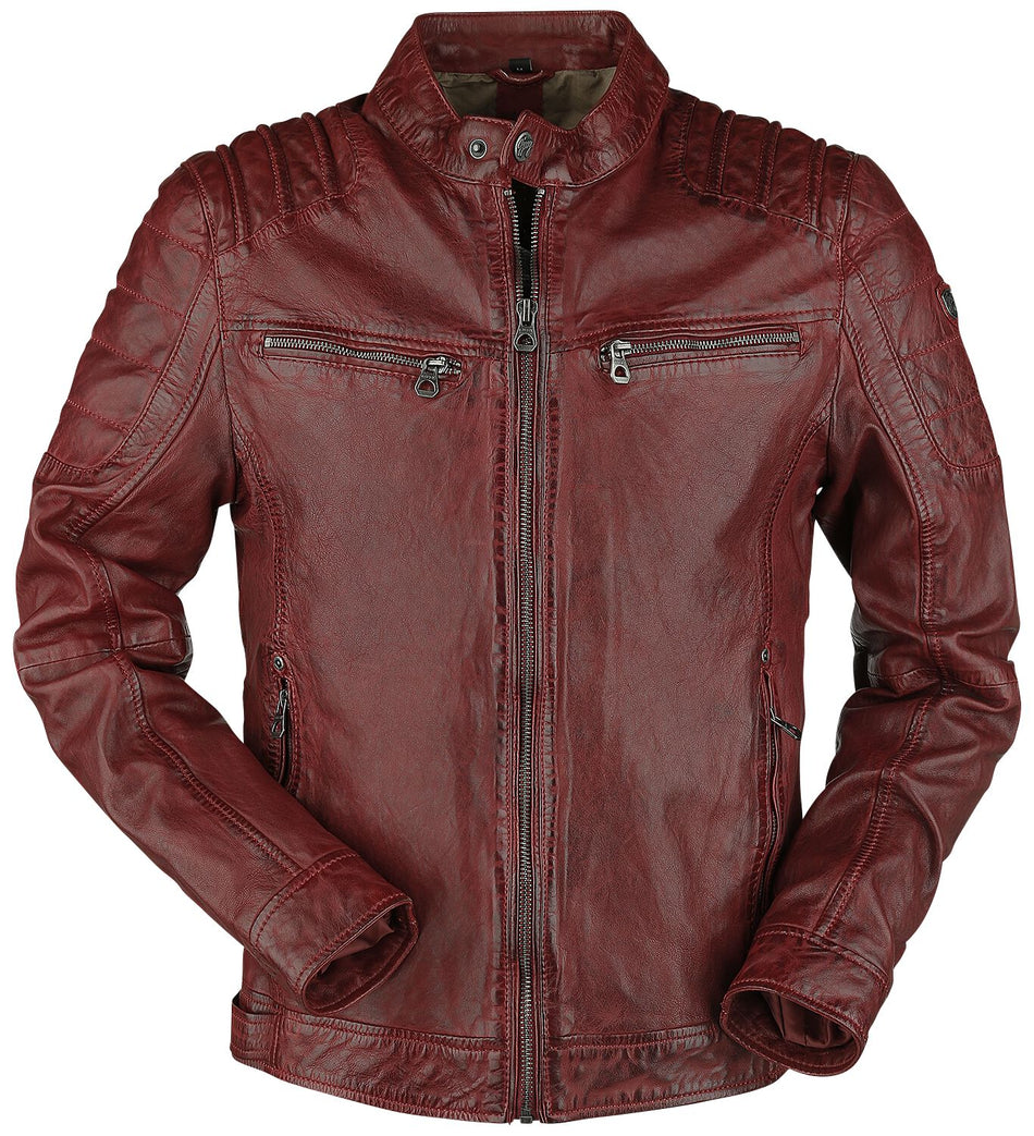 Veste en cuir  de Mauritius - Camren Slim Fit NSLVW - S à 6XL - pour Homme - rouge - Mauritius