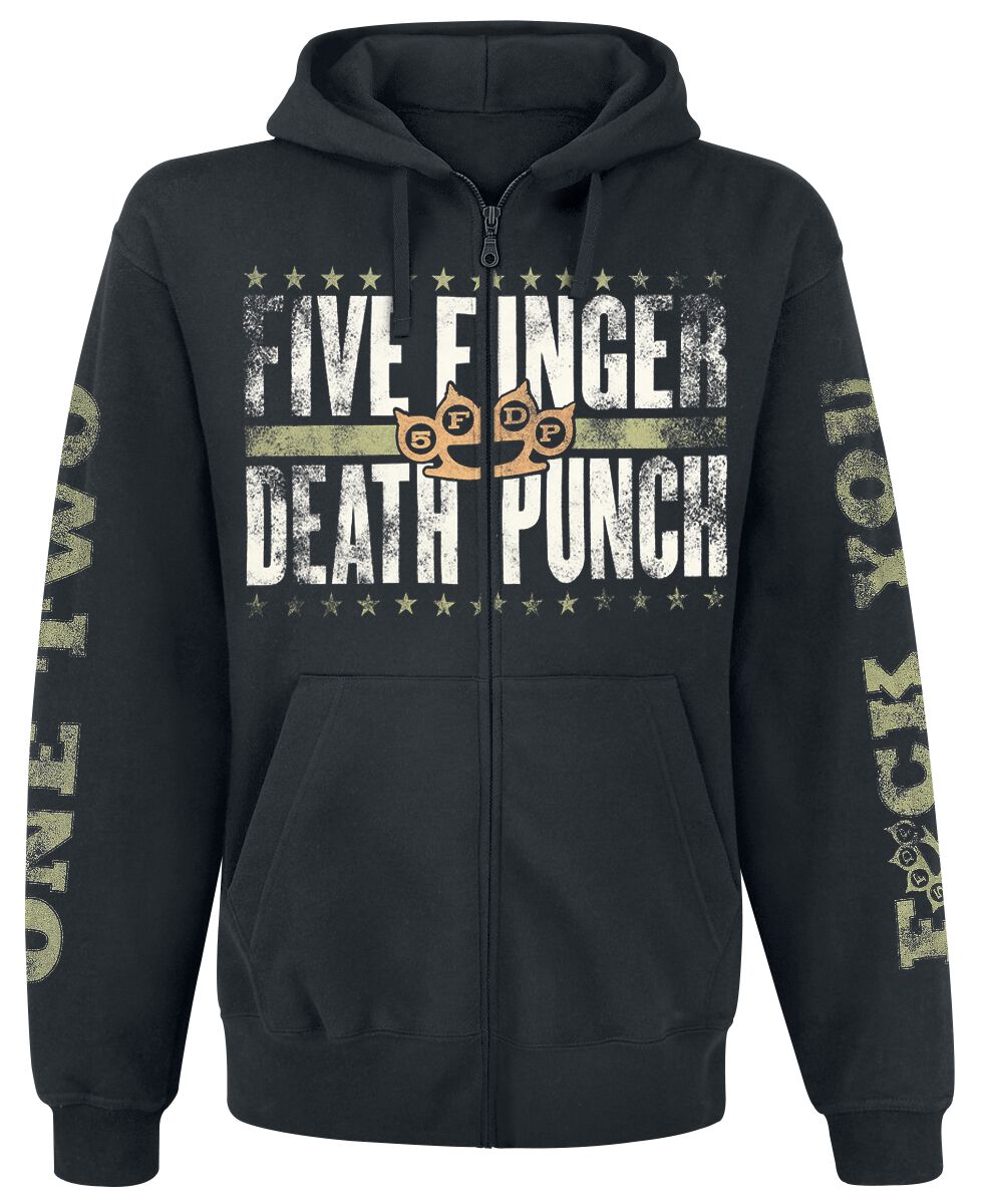 Sweat-shirt zippé à capuche  de Five Finger Death Punch - Locked & Loaded - M à 3XL - pour Homme - noir - Five Finger Death Punch