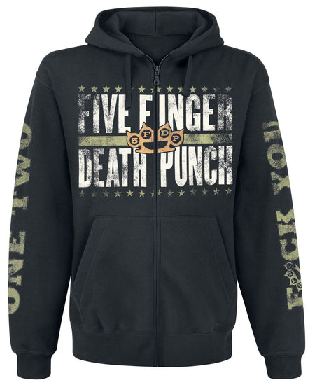 Sweat-shirt zippé à capuche  de Five Finger Death Punch - Locked & Loaded - M à 3XL - pour Homme - noir - Five Finger Death Punch