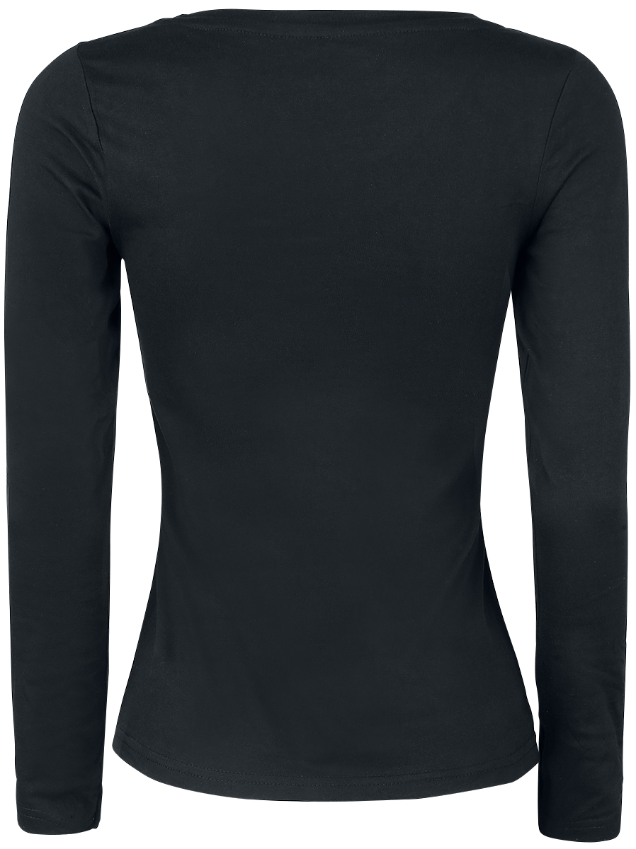 T-shirt manches longues Fun de Tierisch - Cat Silhouette - S à XXL - pour Femme - noir - Tierisch - View 2