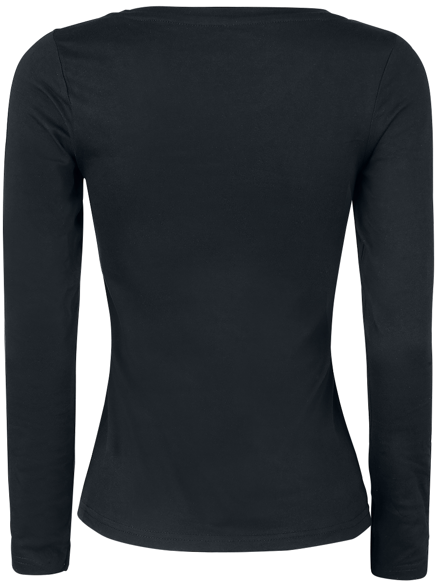 T-shirt manches longues Fun de Tierisch - Cat Silhouette - S à XXL - pour Femme - noir - Tierisch - View 2