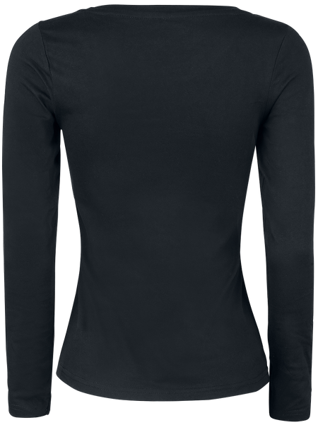 T-shirt manches longues Fun de Tierisch - Cat Silhouette - S à XXL - pour Femme - noir - Tierisch - View 2