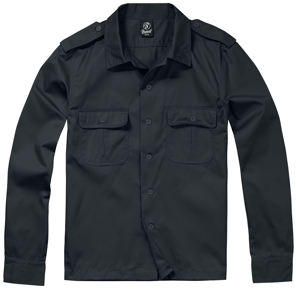 Chemise manches longues  de Brandit - T-shirt à manches longues US - M à 5XL - pour Homme - noir - Brandit