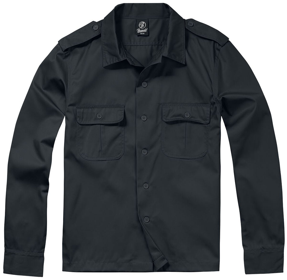 Chemise manches longues  de Brandit - T-shirt à manches longues US - M à 5XL - pour Homme - noir - Brandit