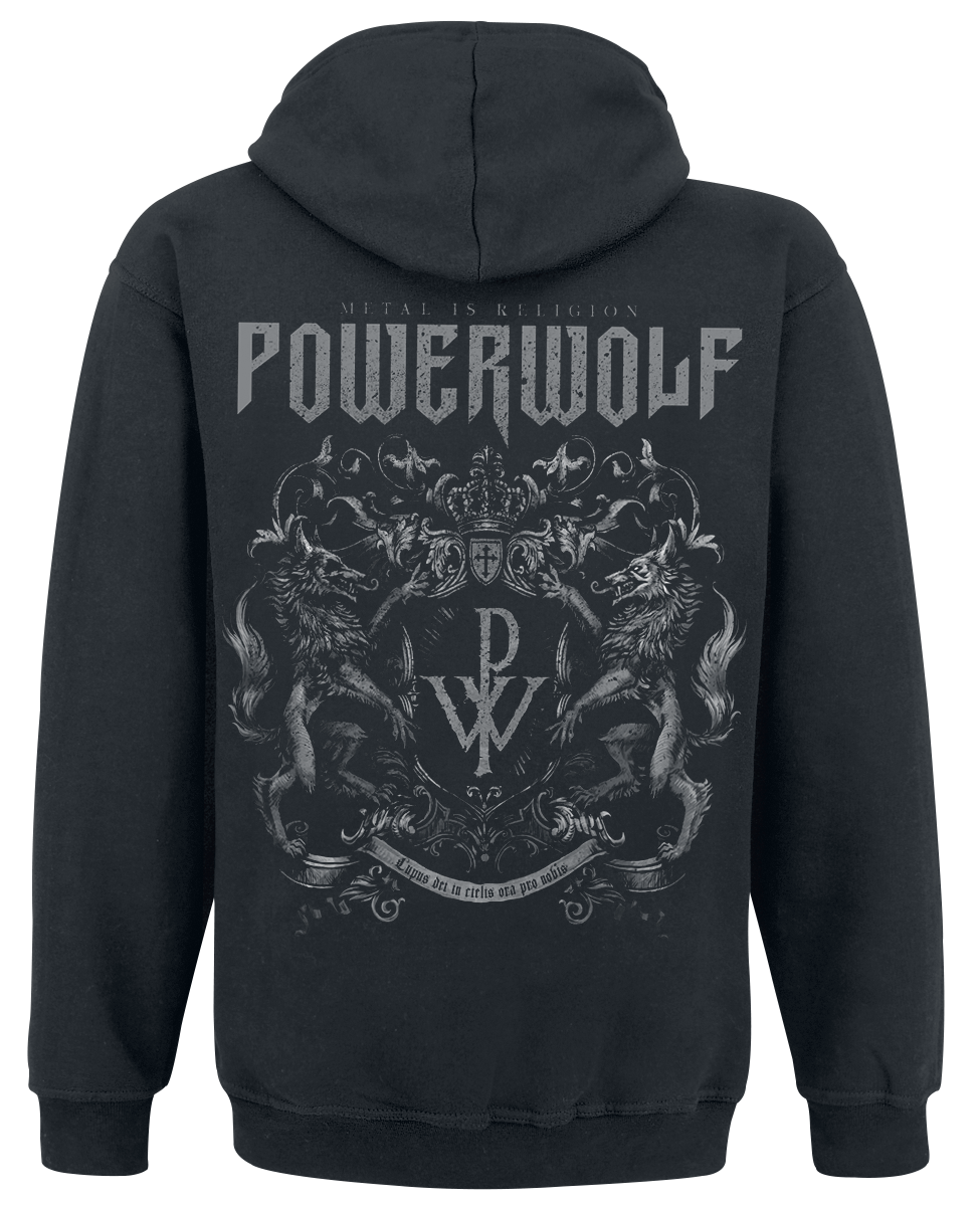 Sweat-shirt zippé à capuche  de Powerwolf - Crest - Metal Is Religion - S à XXL - pour Homme - noir - Powerwolf - View 2
