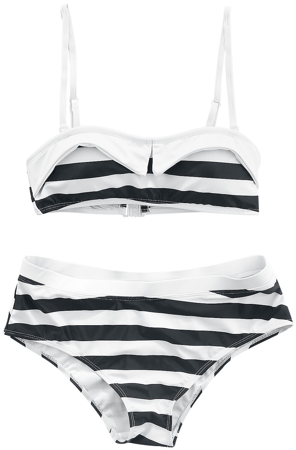 Bikini Rockabilly de Pussy Deluxe - Bikini Big Party Stripes - XS à S - pour Femme - noir/blanc - Pussy Deluxe