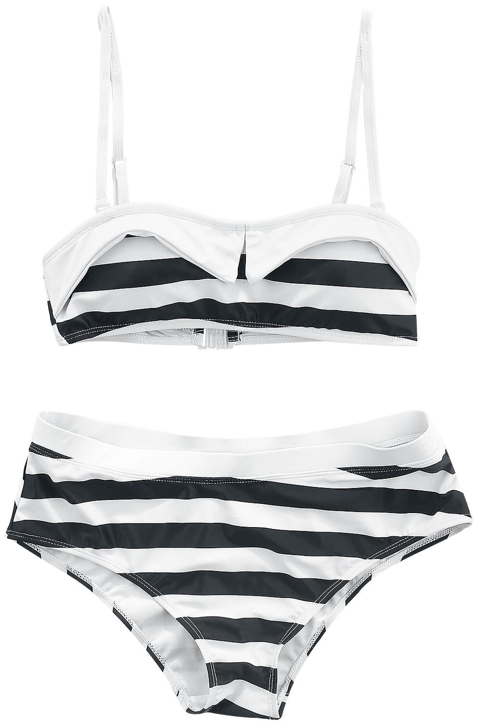 Bikini Rockabilly de Pussy Deluxe - Bikini Big Party Stripes - XS à S - pour Femme - noir/blanc - Pussy Deluxe