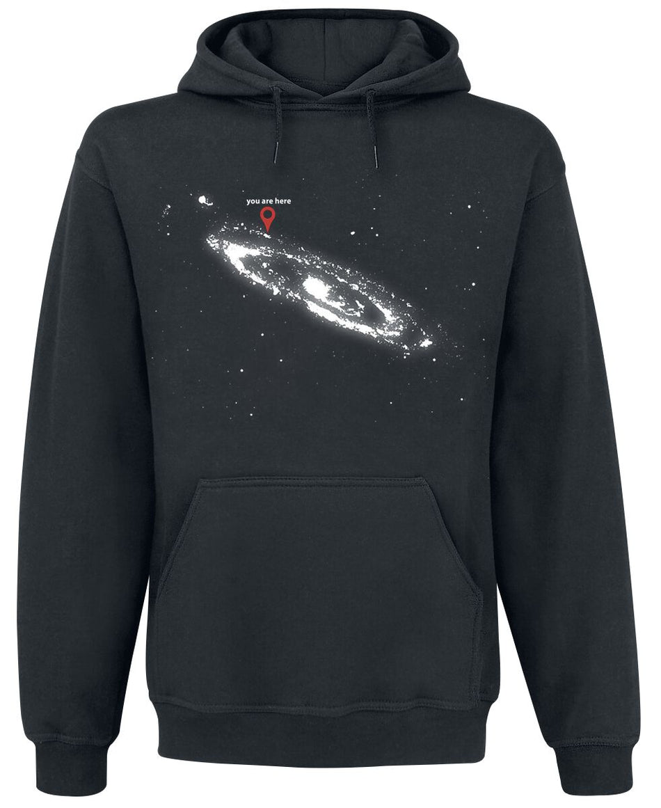 Sweat-shirt à capuche Fun de Funshirt - You Are Here - M à 5XL - pour Homme - noir - Funshirt