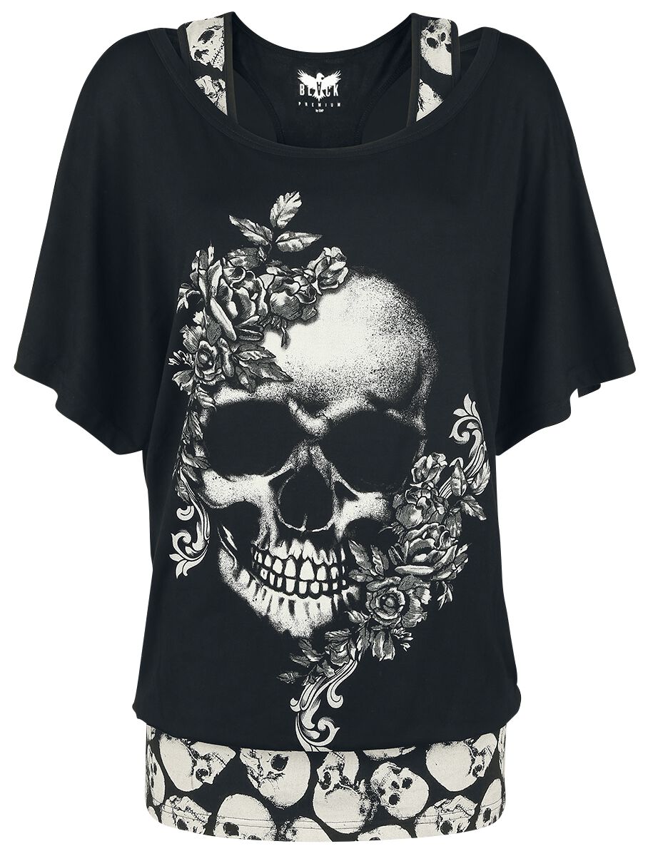 T-Shirt Manches courtes  de Black Premium by EMP - When The Heart Rules The Mind - S à 5XL - pour Femme - noir - Black Premium by EMP