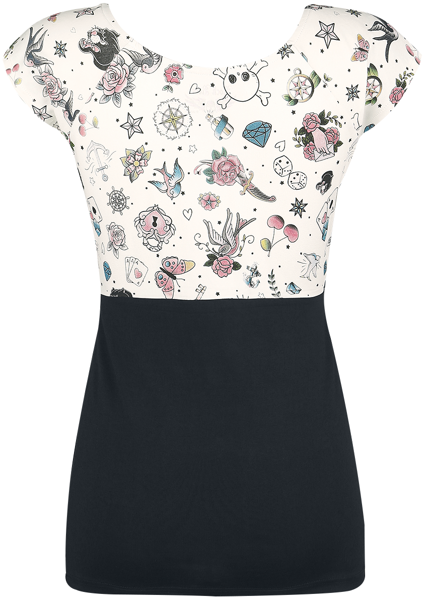 T-Shirt Manches courtes Rockabilly de Rock Rebel by EMP - Skinny Minnie - S à 3XL - pour Femme - noir - Rock Rebel by EMP - View 2