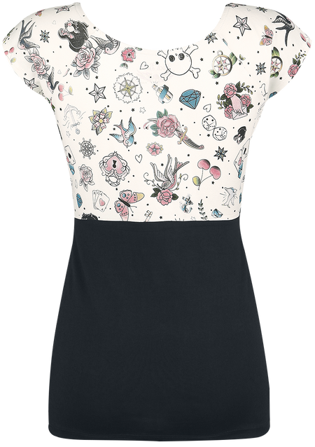 T-Shirt Manches courtes Rockabilly de Rock Rebel by EMP - Skinny Minnie - S à 3XL - pour Femme - noir - Rock Rebel by EMP - View 2