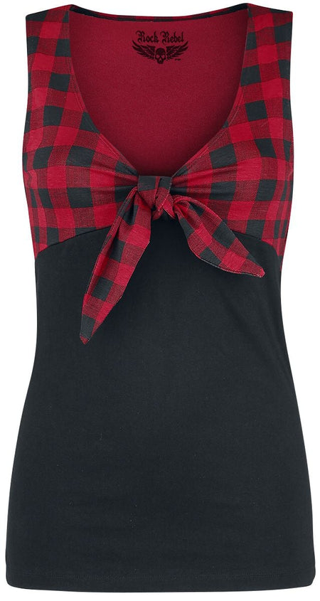 Top Rockabilly de Rock Rebel by EMP - She's Deadly - S à 5XL - pour Femme - noir/rouge - Rock Rebel by EMP