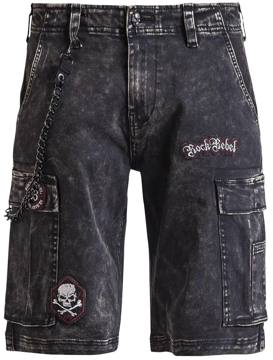 Short  de Rock Rebel by EMP - Garageland - S à 5XL - pour Homme - noir - Rock Rebel by EMP