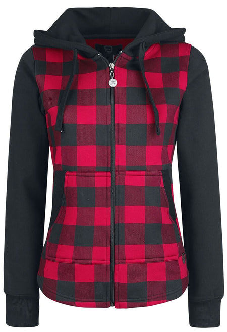 Sweat-shirt zippé à capuche  de RED by EMP - Stay Different - S à 5XL - pour Femme - noir/rouge - RED by EMP