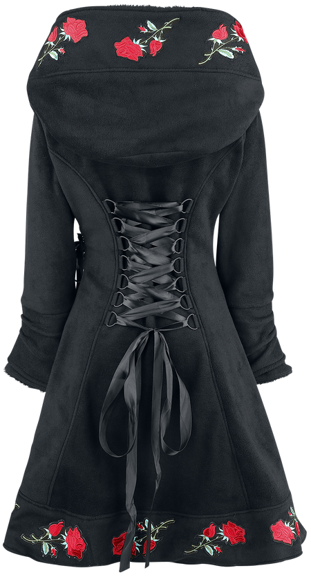Manteau d'hiver Gothic de Poizen Industries - Manteau Emilia - S à XXL - pour Femme - noir - Poizen Industries - View 2