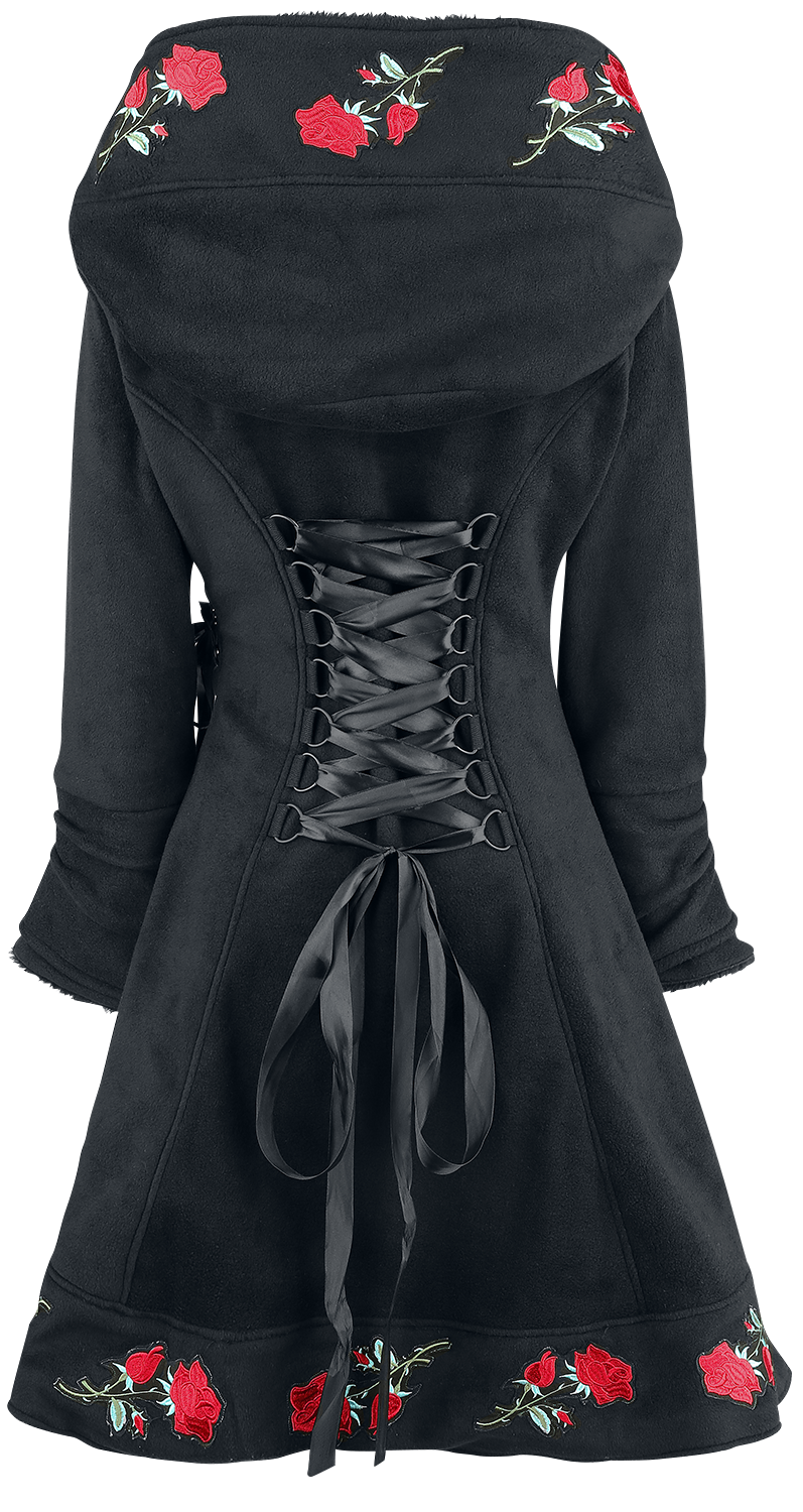 Manteau d'hiver Gothic de Poizen Industries - Manteau Emilia - S à XXL - pour Femme - noir - Poizen Industries - View 2