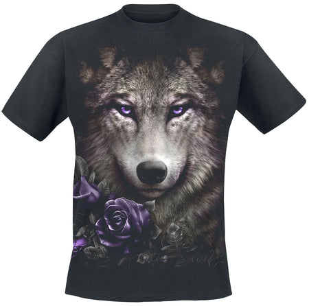 T-Shirt Manches courtes Gothic de Spiral - Wolf Roses - M à XXL - pour Homme - noir - Spiral