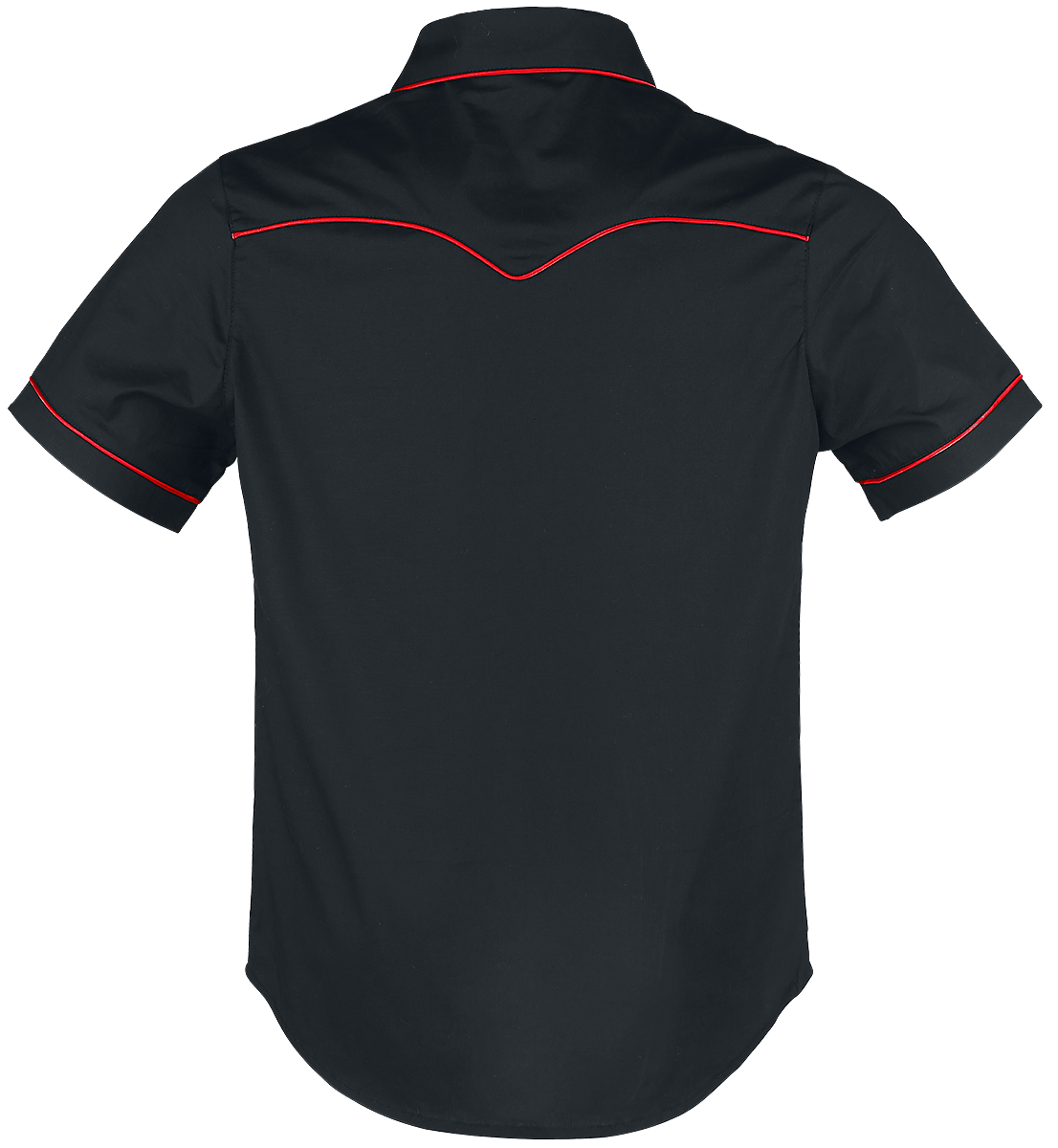 Chemise manches courtes Rockabilly de Banned Alternative - Coutures Unies - S à 5XL - pour Homme - noir/rouge - Banned Alternative - View 2