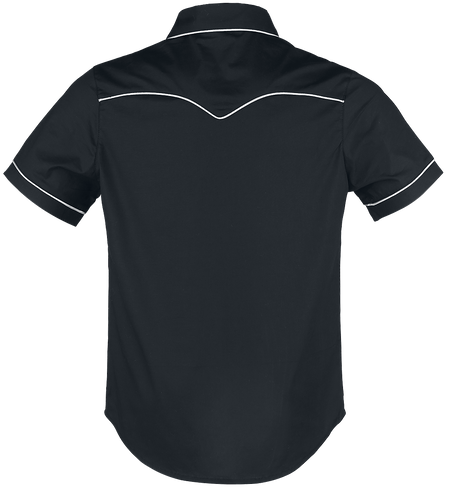 Chemise manches courtes Rockabilly de Banned Alternative - Coutures Unies - S à 5XL - pour Homme - noir/blanc - Banned Alternative - View 2