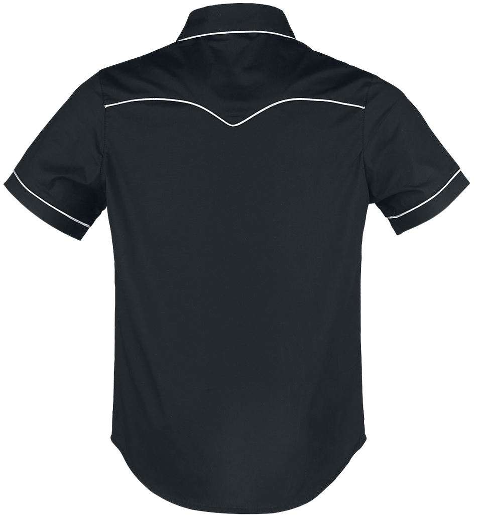 Chemise manches courtes Rockabilly de Banned Alternative - Coutures Unies - S à 5XL - pour Homme - noir/blanc - Banned Alternative - View 2