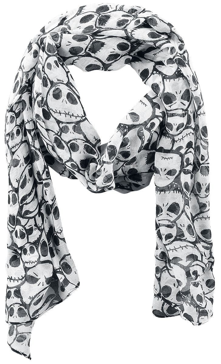 Foulard Disney de L'Étrange Noël De Monsieur Jack - Jack Skellington - pour Femme - blanc/noir - L'Étrange Noël De Monsieur Jack