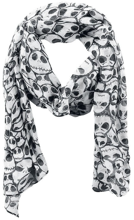Foulard Disney de L'Étrange Noël De Monsieur Jack - Jack Skellington - pour Femme - blanc/noir - L'Étrange Noël De Monsieur Jack